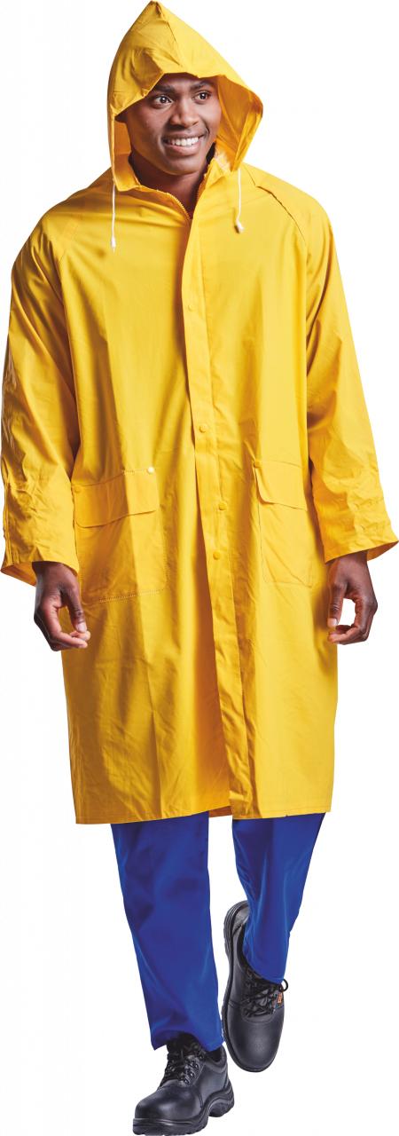 Rain Coat Pvc With Hood. Yellow. Small - 4XL