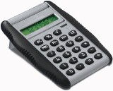 Plastic eight digit calculator with rubber sides and automatic o