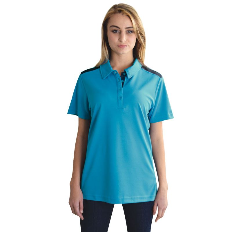 Ladies Vector Polo - Avail in: Graphite/Yellow, Electric Blue/Wh