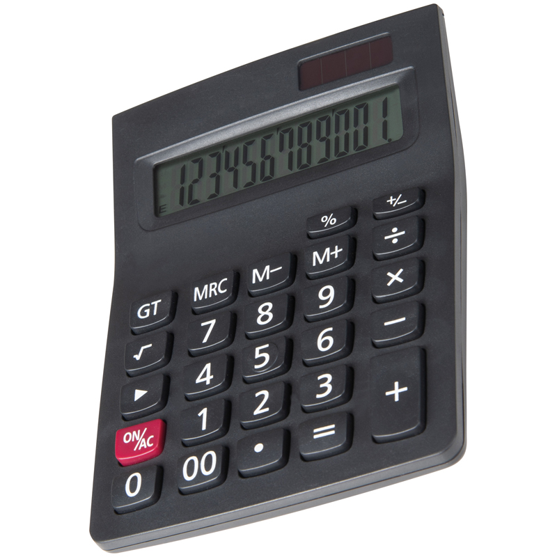 Dual powered 12 digit calculator with large display