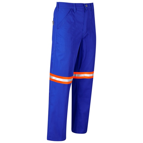 Site Premium Polycotton Workwear Pants - Reflective Legs - Orang