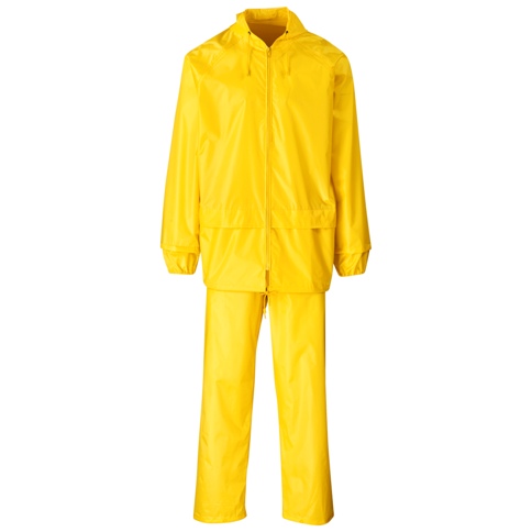 Weather Rubberised Polyester/Pvc Rainsuit - Avail Yellow, Olive