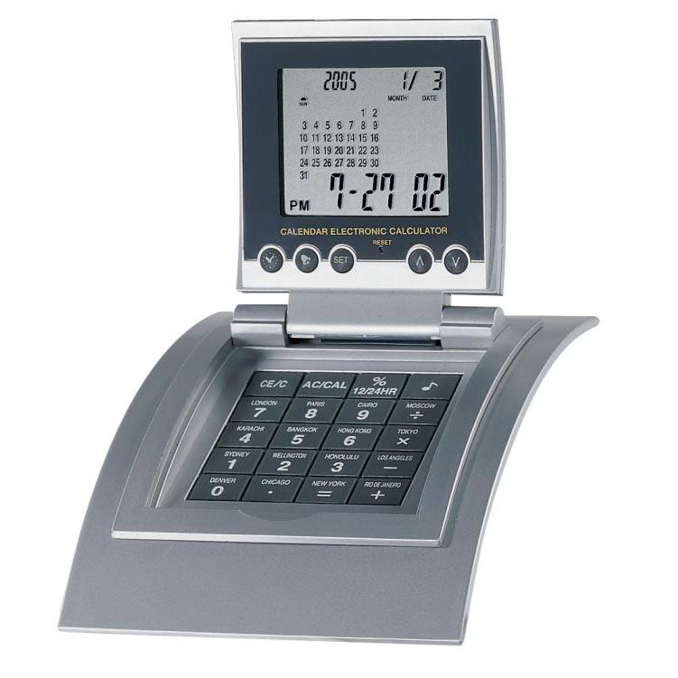 Desk alarm clock with worldtime, calculator and calendar (PGIFTSJ38520