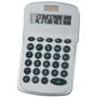 Dual power desk calculator with 12 digits display and rubber key