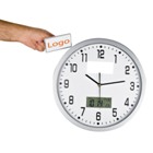 Analog wall clock with digital day, date and temperature. Includ