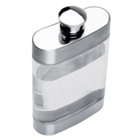The trend setter! Transparent hip flask with metal finish.