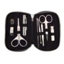 Luxury stainless steel manicure set in micro fibre case