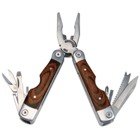 Multitool made from "2CR Extra Strong" stainless steel with wood