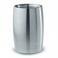Brushed stainless steel wine cooler with inner wall to keep cool