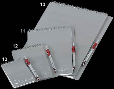 Extended Wire Notebook -A7, with penclip, 50 pgs plain paper
