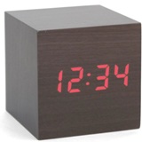 Alarm Clock Wood Cube Dark - Min Order: 4 units
