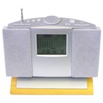 Trigon Lcd Radio Alarm Clock - Silver