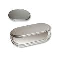 Aluminium Oval dbl sided compact mirror (8.5*5cm)