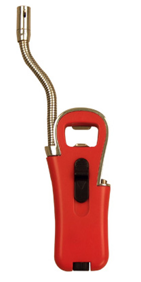 Red Metal Braai Lighter W/Flexible Arm & Bottle Opener (11.5