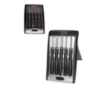 5 Piece screwdriver set in push button roll-top box