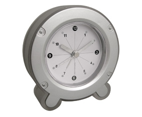 White & Silver Alarm Clock W/Light N