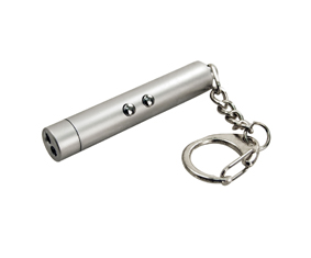 Silver Led Torch + Laser Pointer Key