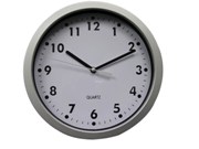 Silver & White Face Wall Clock (20Cm)