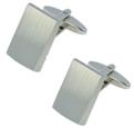 Brushed Silver Cufflinks In Presentation Box Rectangle