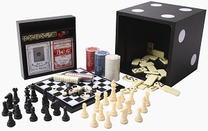 Executive game set- 6 in 1 in wooden box