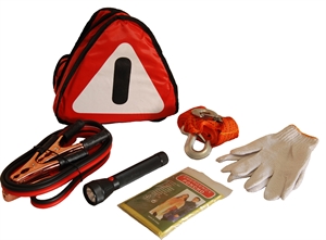 7Pc Emergency Car Kit Includes Tow Rope, Jumper Cable, Gloves, T