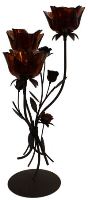 Springfield Candle Holder - Blooms Rust - Triple 45cm