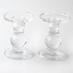 2Pc 1-Ball Candle Holder