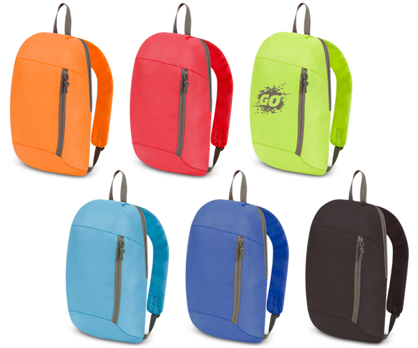 Go Backpack - Avail in: Black/Grey, Orange/Grey, Red/Grey, Royal