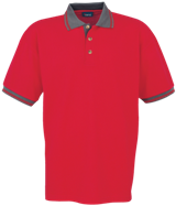 Pique Polo Shirt Contrasted - Red