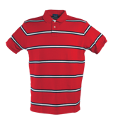 Unisex Stripped Polo Shirt - Red