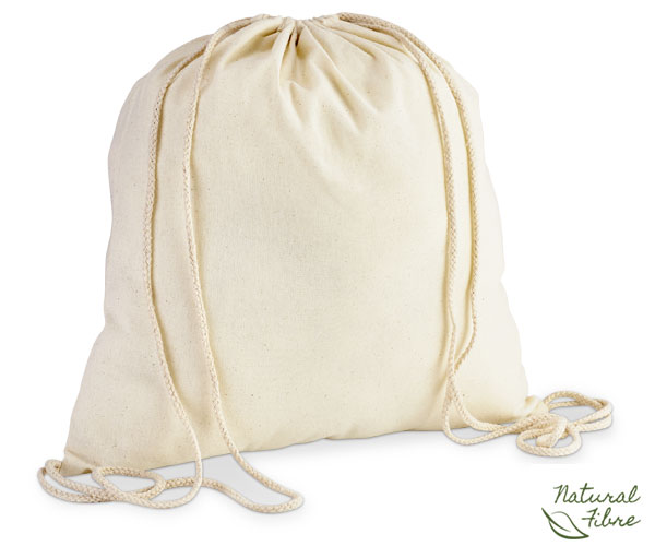 Eco-Cotton Drawstring Bag - Avail in: Natural