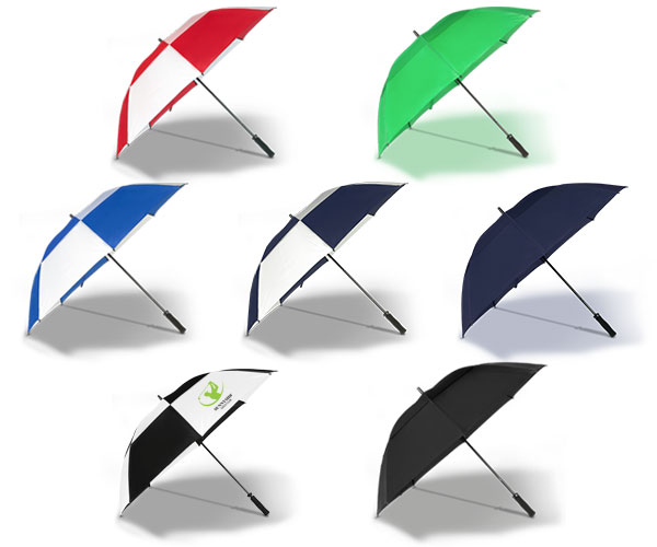 Shield Golf Umbrella - Avail in: Black/White, Red/White, Royal/W