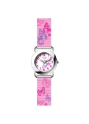Clever Kids Girls Pink Butterfly Stretchy Wrist Watch