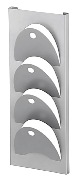 Wall Mounted, D_Shaped Magazine Holder - Silver