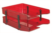 Letter Trays, Two Tier Cantilever - Burgandy