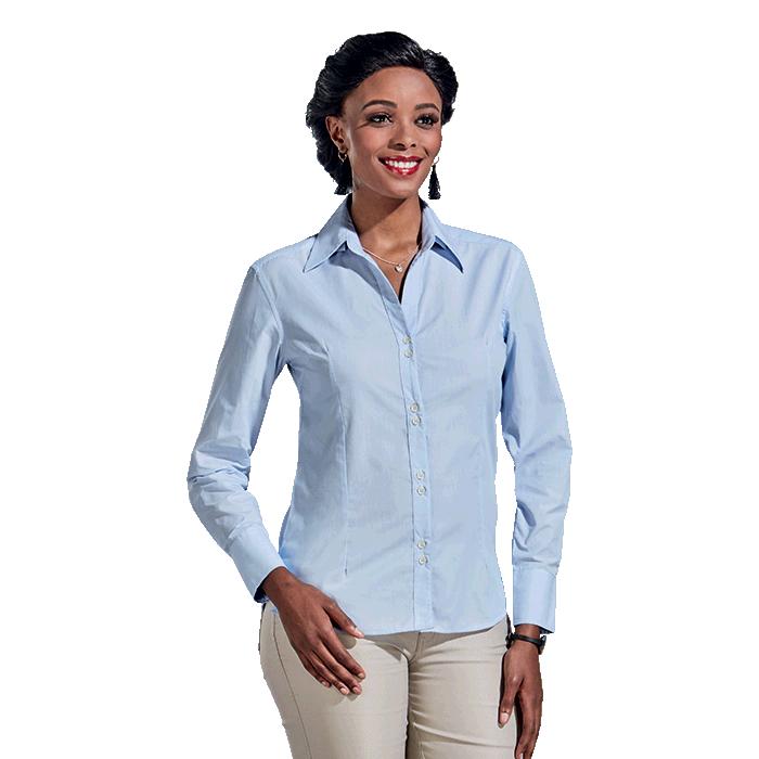 Barron Ladies Century Blouse Long Sleeve - Avail in: Green/White