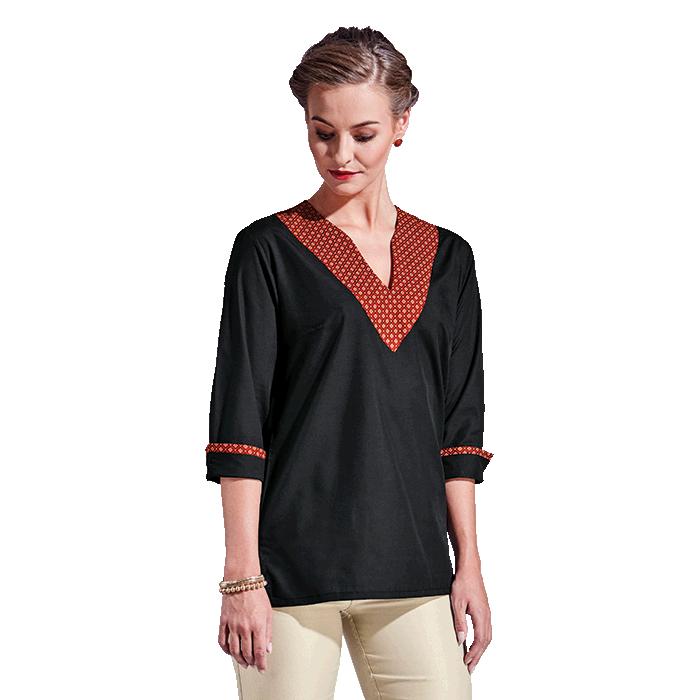 Barron Ladies Tshepiso Blouse - Avail in: Black/Red