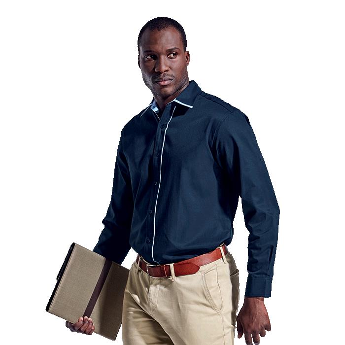Barron Cleveland Lounge Shirt Long Sleeve - Avail in: Navy/Sky o