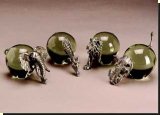 Elephant Small Glass Ball Paperweight - African Theme