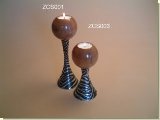 Zebra Print Tall ball candle holder - African Theme