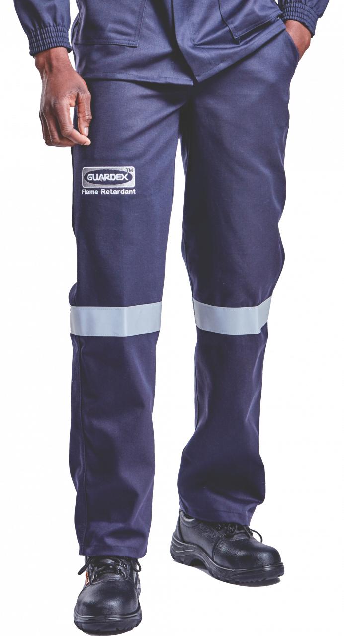 Conti Suit Trousers Guardex Lime Reflective Tape Navy. Sizes 34