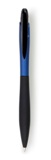 Stylish plastic ballpen with rubber grip and blue ink.