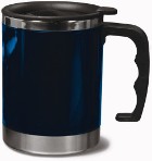 Coloured plastic mug with a stainless steel interior, 400ml capa