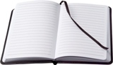 A6 Note book bound in a PU cover with approximately one hundred