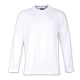 170g Combed Cotton Crew-neck Long-sleeve T-shirts - Avail in: Wh