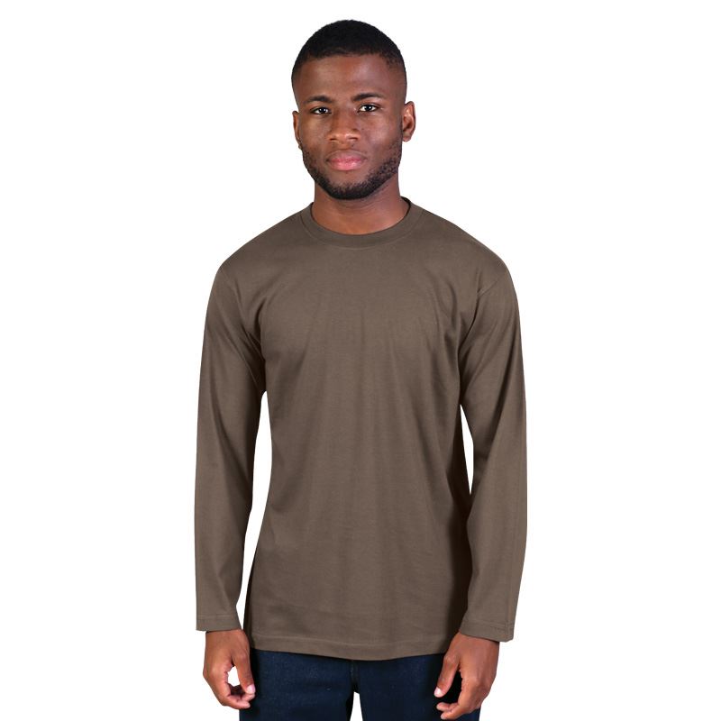 170g Combed Cotton Crew-neck Long-sleeve T-shirts - Avail in: Na