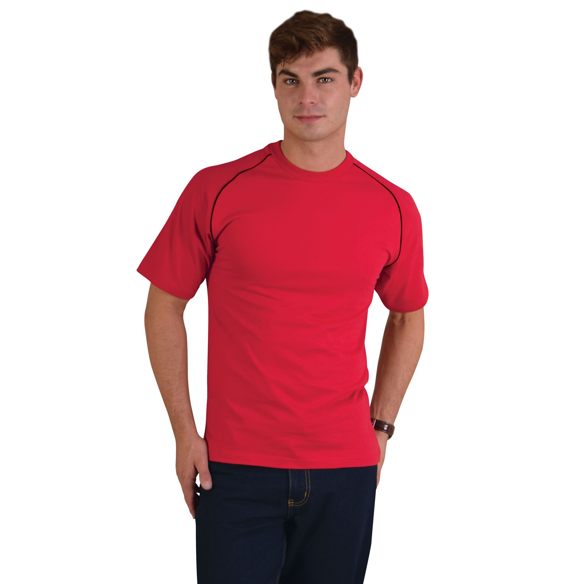 Raglan Trim T-Shirt - Avail in: White/Navy, Navy/White, Red/Blac