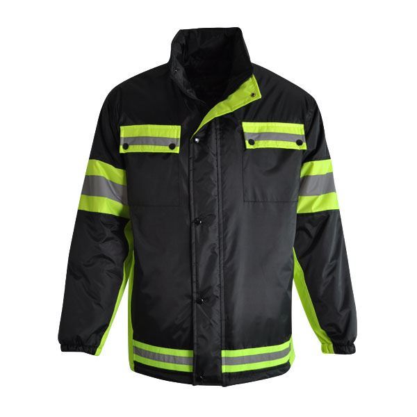High Visibility Spark Jacket - Avail in: Black/Fluorescent Yello