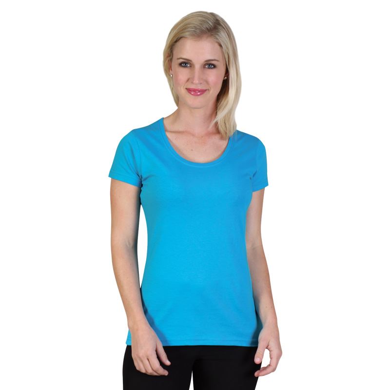 150g Ladies Fashion Fit T-Shirt - Avail in: Black, Electric Blue