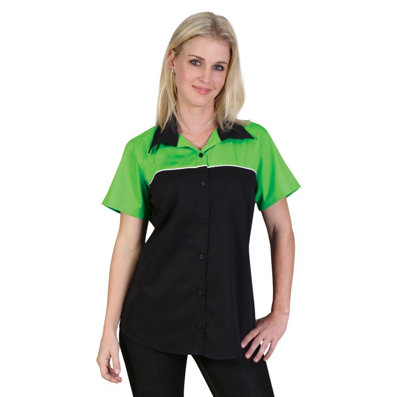 Ladies Traction Pit Crew Shirt - Avail in: Black/Royal, Black/Re
